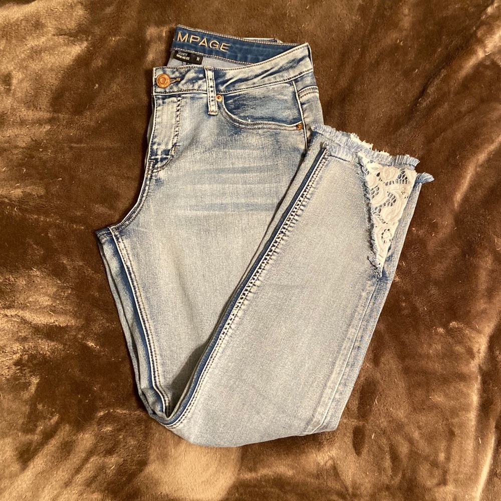 Rampage lace hem jeans size 11